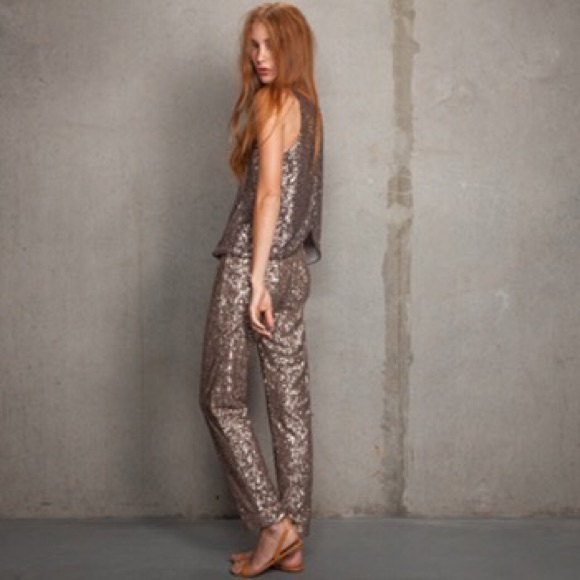Lovers & friends champagne "Always Sequin" Pants