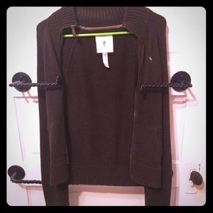 Warm high collar sweater jacket