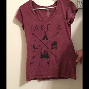 "Take a hike" maroon shirt