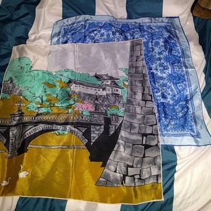 Two Vintage Scarves/Handkerchiefs