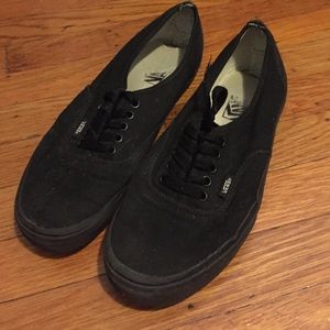All Black Lace Up Vans