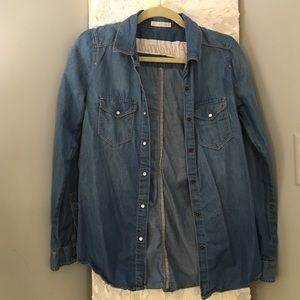 Denim button down bridesmaid shirt size XS