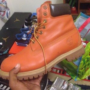 Water proof timberlands sunset