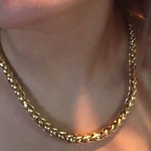 14k gold Italy wide choker necklace 12g 18 length