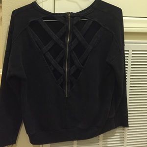 Dark Gray sweater with cross detail