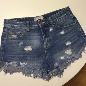 Free people Ripped jean shorts