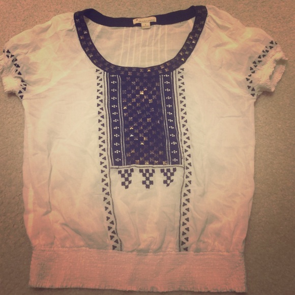 Black and white top with studs