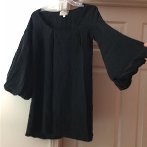 Black short dress with poofy arms