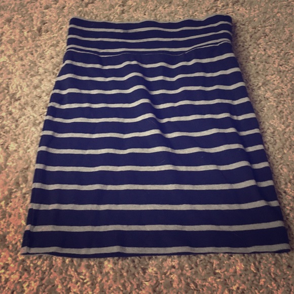 Blue grey striped bodycon skirt by forever 21 - Picture 1 of 2