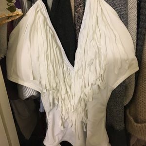 White Ruffled Victoria's Secret Swimsuit