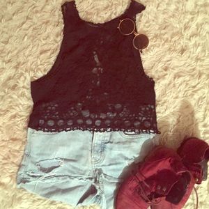 Brandy Melville sheer open back tank