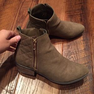 Faux suede booties