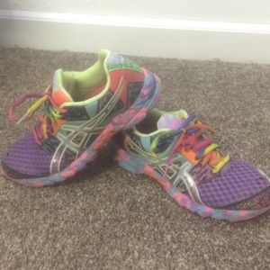 Rainbow running shoes
