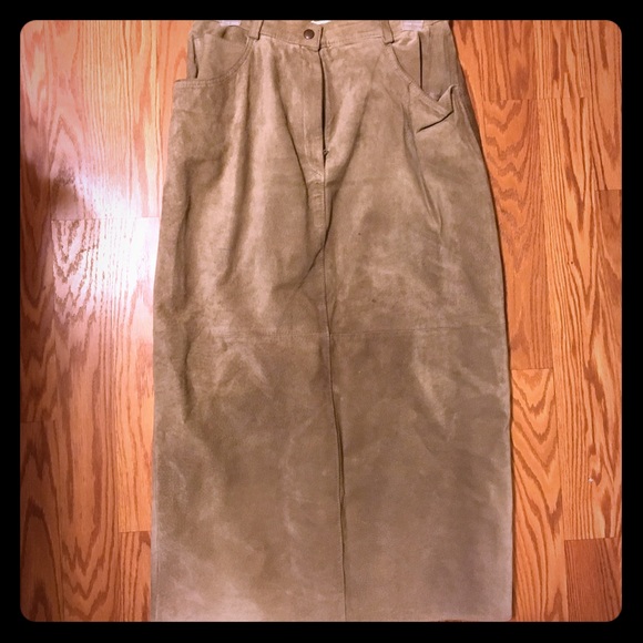 Talbots leather skirt