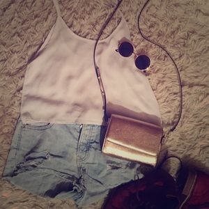 H&M cross-body Metallic gold purse