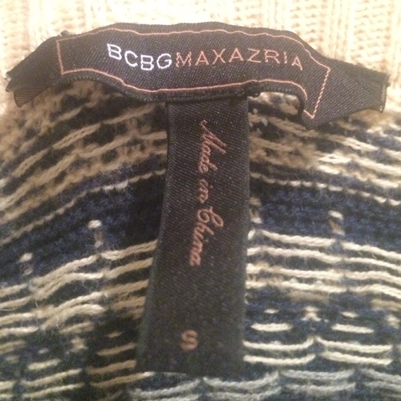 BCBG Fair Isle Boatneck Off-Shoulder Sweater Dress - Picture 3 of 4