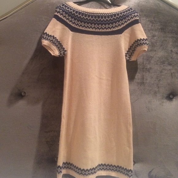 BCBG Fair Isle Boatneck Off-Shoulder Sweater Dress - Picture 4 of 4