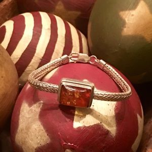 New Sterling Silver and Blown Glass Bracelet