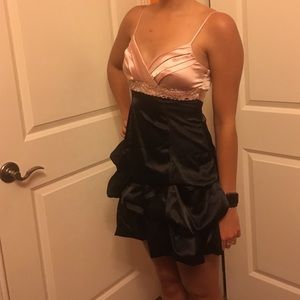 Pink and black homecoming dress