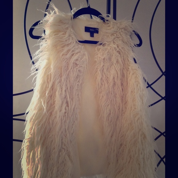 Off White Furry Vest