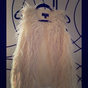 Off White Furry Vest