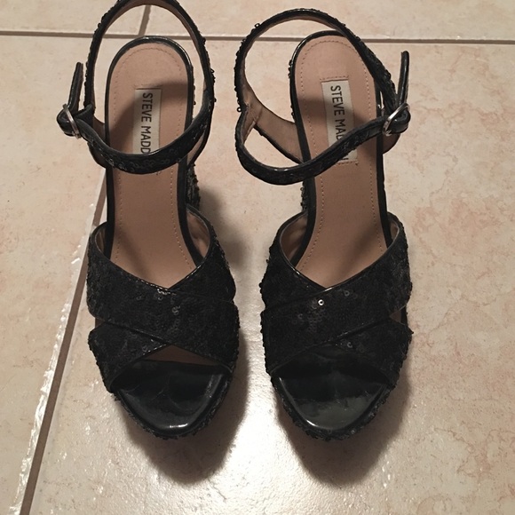 Steve madden sequined platform