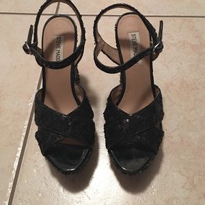 Steve madden sequined platform