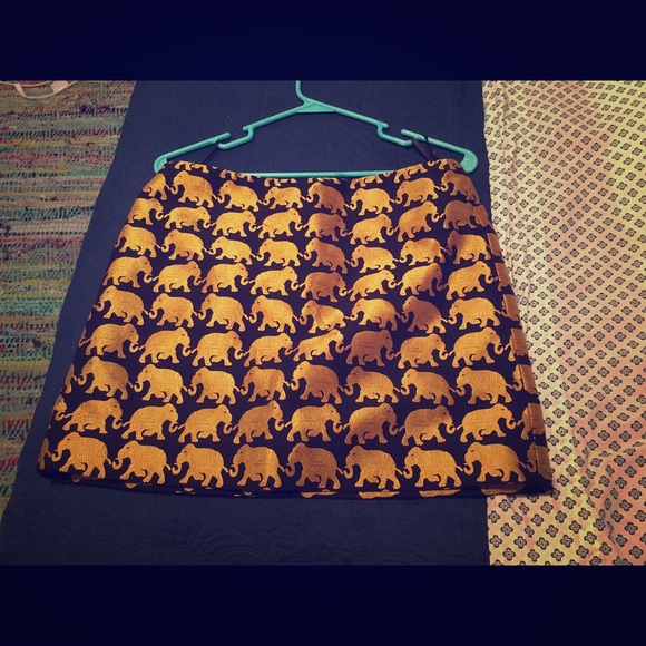 J Crew Gold Elephant Skirt