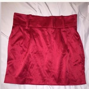 Forever 21 Satin Red Skirt w/ pockets
