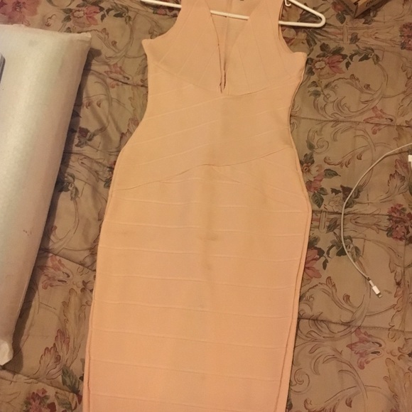 Missguided nude bandage dress