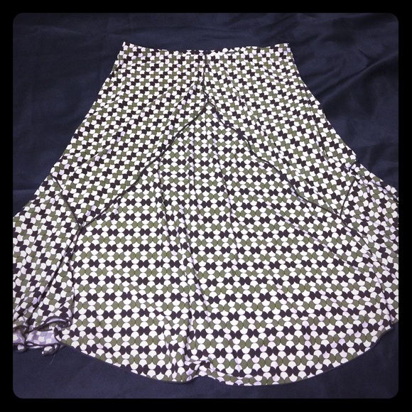 MAX STUDIO Green, Brown & Cream Skirt [SK-23]