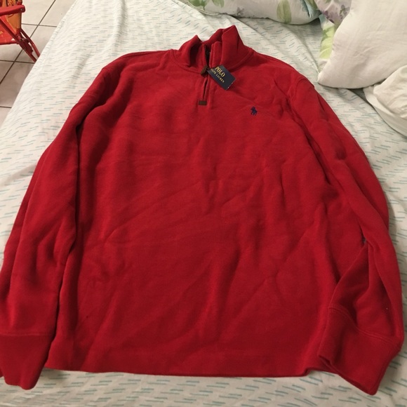 Men's red Ralph Lauren polo sweater
