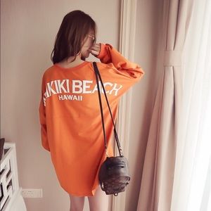 Oversized letter shirt with holes