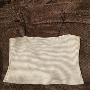 black and white cropped top