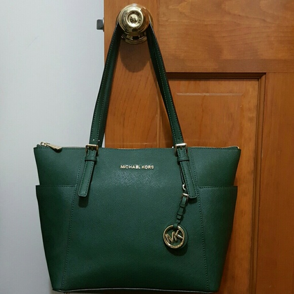 Like New Michael Koes Jet Set Top-Zip Leather Tote