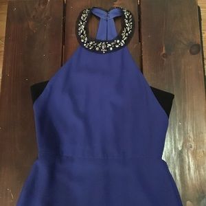 BCBG Viviane Halter Gown in Sapphire