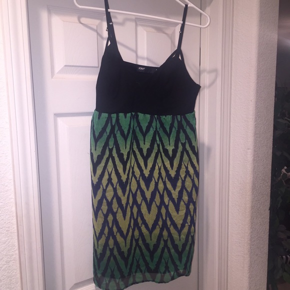 Fox Sheer Dress green/yellow size XL