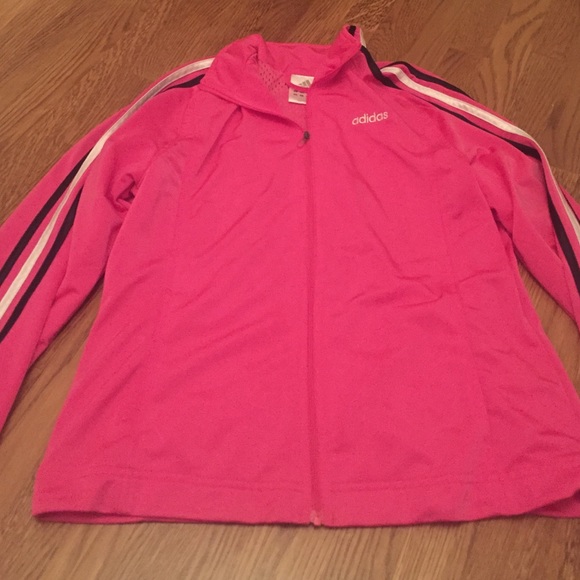 Hot pink navy blue and white Adidas track jacket - Picture 1 of 4