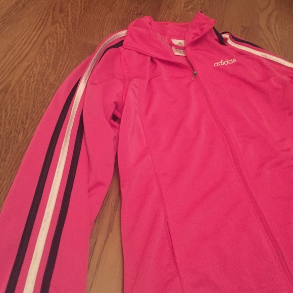 Hot pink navy blue and white Adidas track jacket - Picture 2 of 4