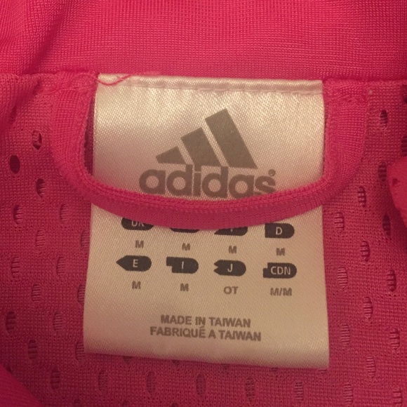 Hot pink navy blue and white Adidas track jacket - Picture 3 of 4