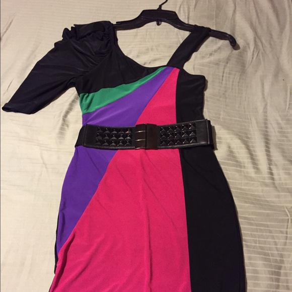 Multi-colored body con dress - Picture 1 of 4