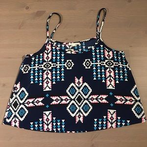 Aztec Print Crop Top