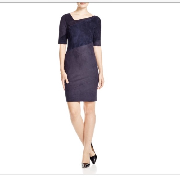 Elie Tahari Kellen faux suede dress