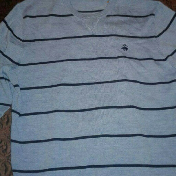 Striped blue merino wool brooks brothers sweater
