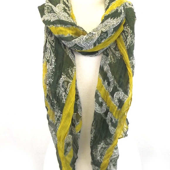 Green/Gold Wrinkle Scarf