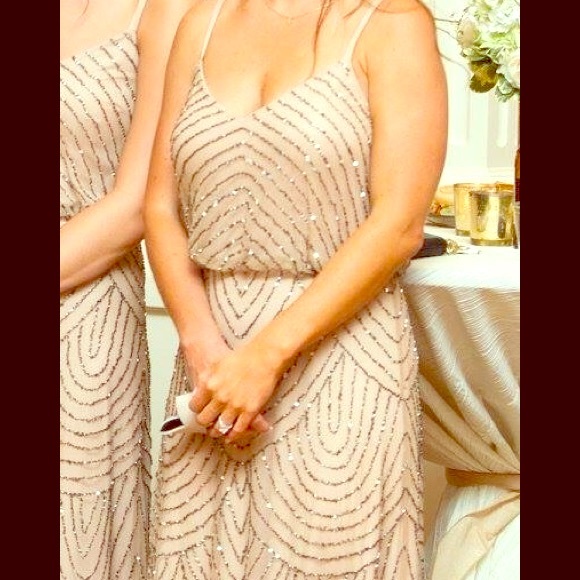 Adrianna Papell full length beaded gown