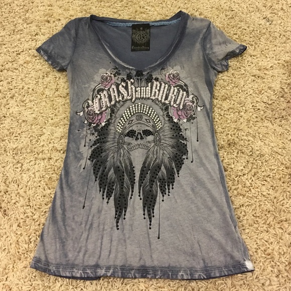 Crash and Burn Tee Witt Skull