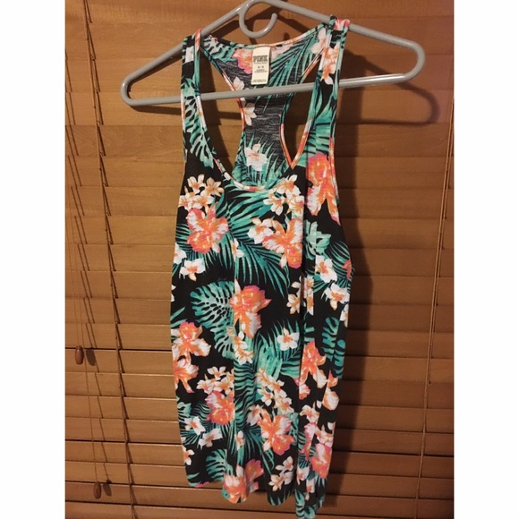 Pink floral tank top