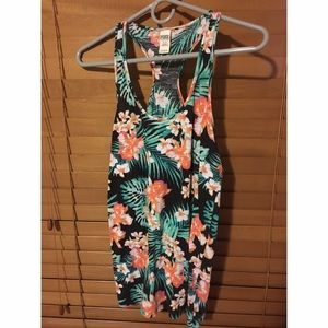Pink floral tank top