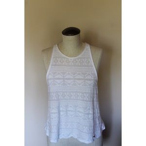 Hollister Women's White Open-back Tank Size S